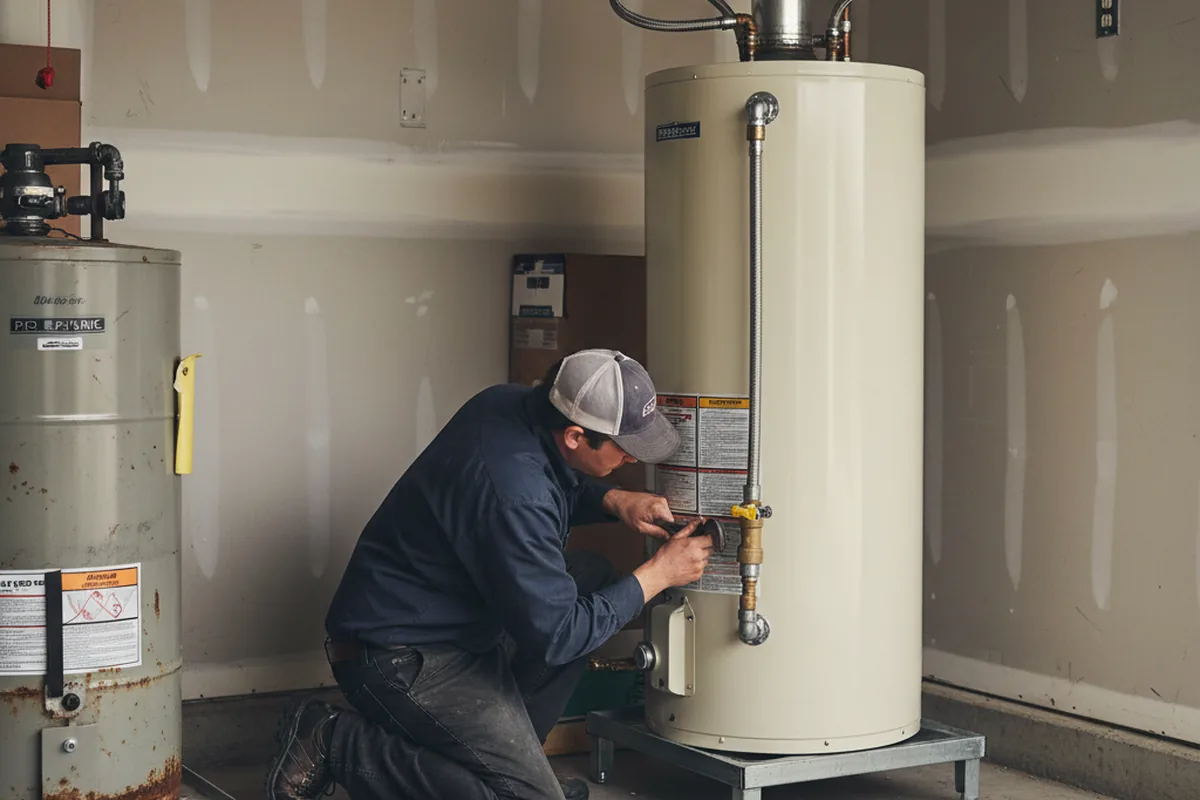 Water heater and shutoff valve replacement in Adel